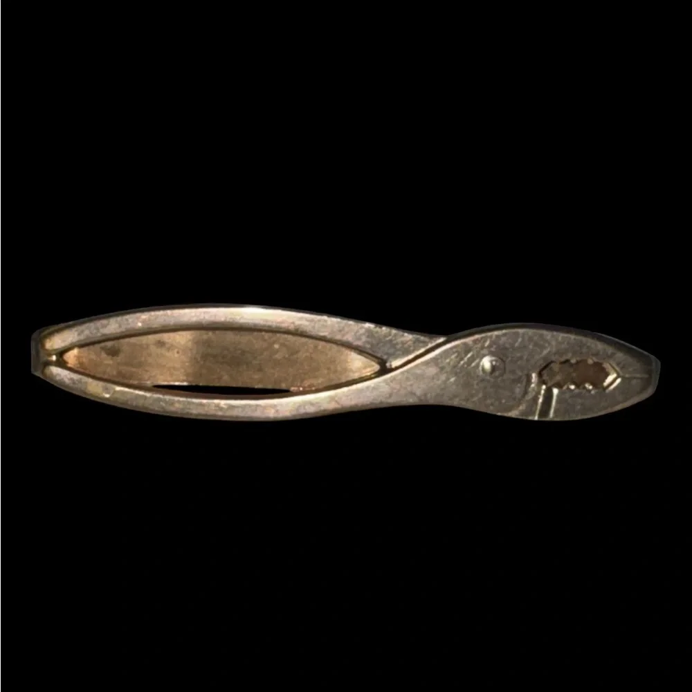 Vintage Pipe Wrench Metallic Tie Tac